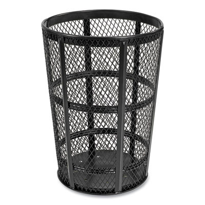 Steel Mesh Corrosion Resistant Trash Can, 48 Gal, Black