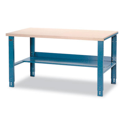 Complete Industrial Workbench, 800 Lbs, 60 x 30 x 57.5 To 62.5, Blue