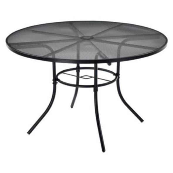 Interion Mesh Cafe Table And Chair Sets, Round, 36" Dia x 29"h, Black Top, Black Base/Legs