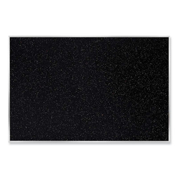 Aluminum-Frame Recycled Rubber Bulletin Boards, 120.5" x 48.5", Confetti Surface, Satin Aluminum Frame