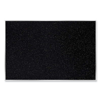 Aluminum-Frame Recycled Rubber Bulletin Boards, 120.5" x 48.5", Confetti Surface, Satin Aluminum Frame