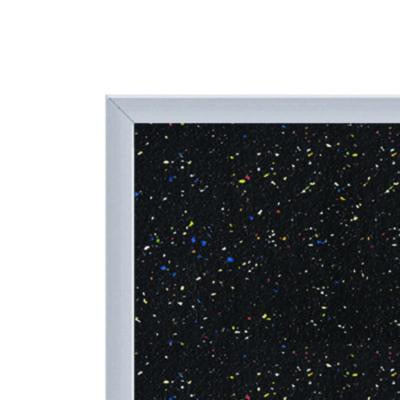 Recycled Bulletin Board, 87.91 x 48.5, Confetti Surface, Satin Aluminum Frame