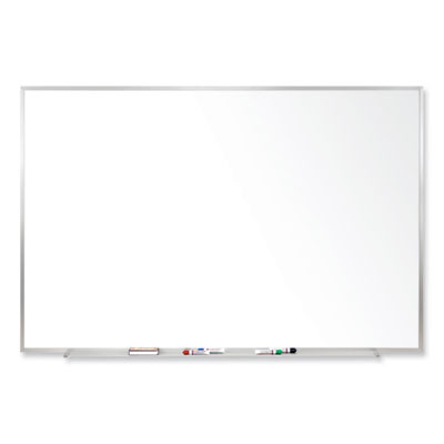 Magnetic Porcelain Whiteboard With Aluminum Frame, 36" x 24", White Surface, Satin Aluminum Frame