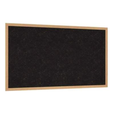 Natural Cork Bulletin Board With Wood Frame, 87.94" x 48.5", Chocolate Surface, Natural Oak Frame