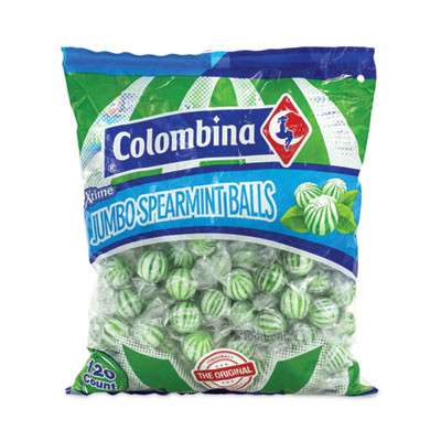 Jumbo Spearmint Balls, 0.04 Oz, 120 Balls/Bag, 1 Bag/Carton