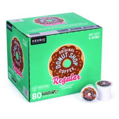 Donut Shop Coffee K-Cups, Regular, 80/Carton