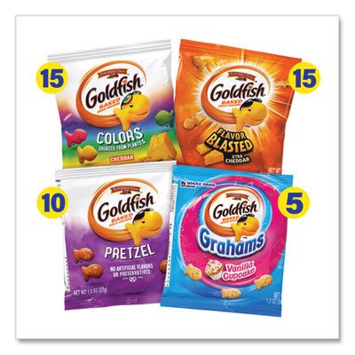 Goldfish Sweet And Savory Variety Pack, Assorted Flavors, 45/Carton