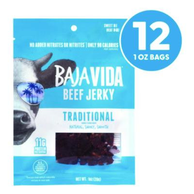 Beef Jerky Traditional Snack Pack, Original, 1 Oz Packet, 12/Carton