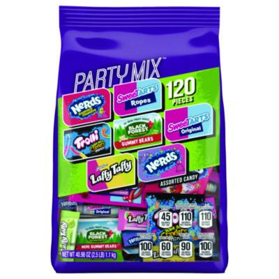 Party Mix Stand-Up Bag, 120 Pieces, Assorted Flavors, 2.5 Lb Bag