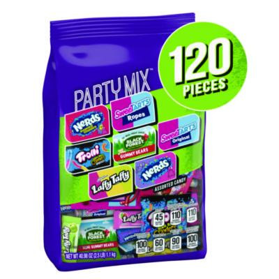 Party Mix Stand-Up Bag, 120 Pieces, Assorted Flavors, 2.5 Lb Bag