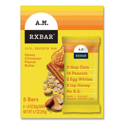 Adult Bars, Honey Cinnamon Peanut Butter, 1.9 Oz Bar, 5 Bars/Packs, 2 Packs/Carton