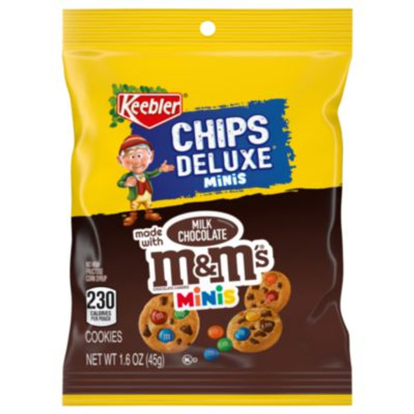 M And M Cookie Packs, Chocolate, 1.6 Oz Pouch, 30/Box, 2 Boxes/Carton
