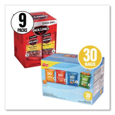 Sunchips And Jack Link's Beef Jerky Variety Pack, (30) 1.5 Oz Bags, (9) 0.9 Oz Snack Packs, Assorted Flavors/Bundle