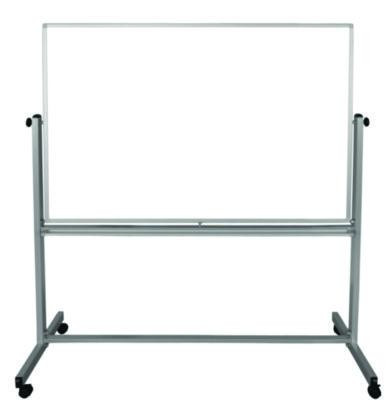 Mobile Magnetic Whiteboard, 60" x 40", White Surface, Silver Aluminum Frame