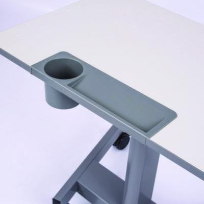 Pneumatic Sit Stand Desk, 27.5 x 19.5 x 26.25 To 42, White/Gray