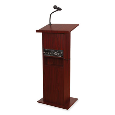 Power Plus Lectern, 22 x 17 x 46, Mahogany