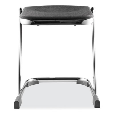 6600 Series Elephant Z-Stool, Backless, Supports Up To 500Lb, 18" Seat Height, Black Seat, Chrome Frame