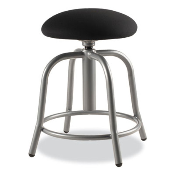 6800 Series Height Adjustable Fabric Seat Swivel Stool, Supports Up To 300 Lb, 18" To 25" Seat Height, Black Seat/Gray Base