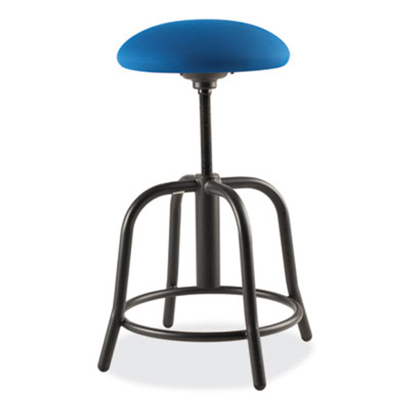 6800 Series Height Adjustable Fabric Padded Seat Stool, Support 300 Lb, 18" To 25" Seat Height, Cobalt Blue Seat/Black Base