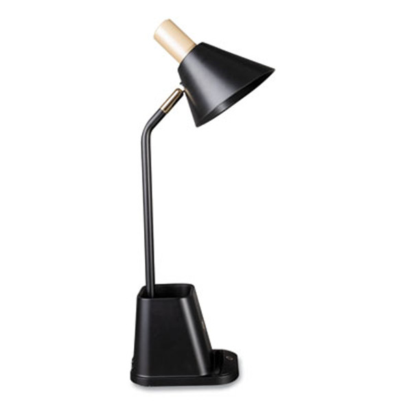 Wellness Series Merge Led Desk Lamp With Wireless Charging, 18.25" High, Black