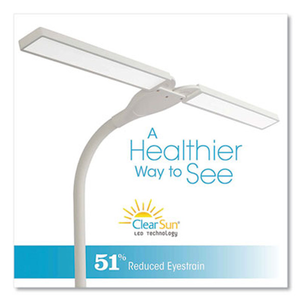 Wellness Series Pivot Led Desk Lamp With Dual Shades, 13.25" To 26" High, White