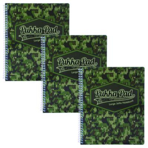 Letter Size Notebook, 1-Subject, Medium/College Rule, Green/Black Cover, (100) 11 x 8.5 Sheets, 3/Pack