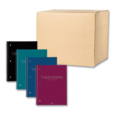Subject Wirebound Promo Notebook, 1-Subject, Medium/College Rule, Assorted Cover Colors, (70) 10.5" x 8" Sheets, 24/Carton