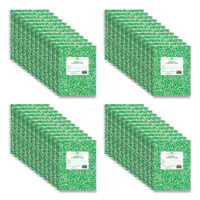 Grade School Wirebound Composition Book, Grade 1 Manuscript Format, Green Marble Cover, (36) 9.75 x 7.5 Sheets, 48/Carton