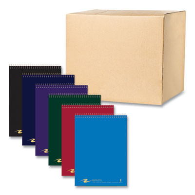 Flipper Wirebound Notepad, Assorted Cover Colors, Medium/College Rule, (80) White 8.5 x 11 Sheets, 24/Carton