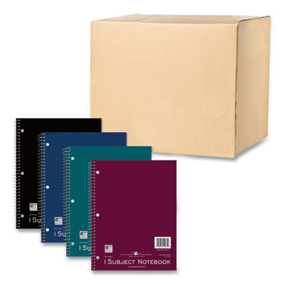Subject Wirebound Notebook, 1-Subject, Medium/College Rule, Assorted Cover Colors, (80) 11 x 8.5 Sheets, 24/Carton