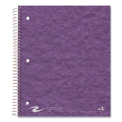 Subject Wirebound Notebook, 4-Subject, Medium/College Rule, Randomly Assorted Cover Colors, (200) 11 x 9 Sheets, 12/Carton