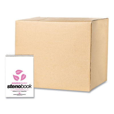 Enviroshades Steno Pad, White Cover, Gregg Rule, (80) Pink 6 x 9 Sheets, 24/Carton