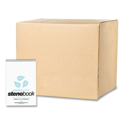 Enviroshades Steno Pad, White Cover, Gregg Rule, (80) Blue 6 x 9 Sheets, 24/Carton