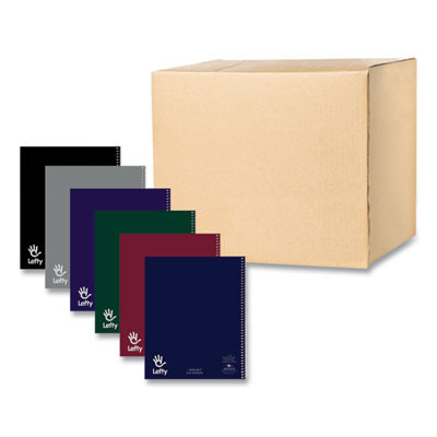 Lefty Notebook, 1-Subject, Medium/College Rule, Randomly Assorted Cover Colors, (100) 11 x 9 Sheets, 24/Carton