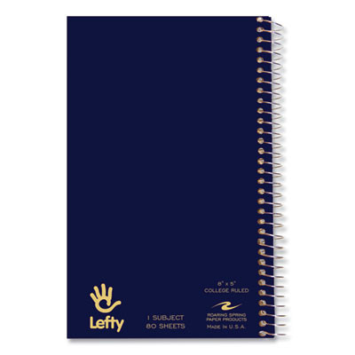 Lefty Notebook, 1-Subject, Medium/College Rule, Randomly Assorted Cover Colors, (80) 8 x 5 Sheets, 24/Carton
