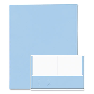 Pocket Folder, Accommodates (50) 11 x 8.5 Sheets, Light Blue, 250/Carton