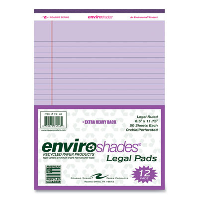 Enviroshades Legal Notepads, Wide/Legal Rule, (50) Orchid 8.5 x 11 Sheets, 36/Carton