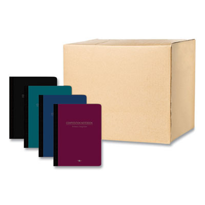 Poly-Flex Composition Notebook, Medium/College Rule, Randomly Assorted Cover Colors, (70) 9.75 x 7.5 Sheets, 24/Carton