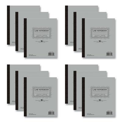 Lab And Science Two-Part Carbonless Notebook, Quadrille Rule (4 Sq/In), Gray Cover, (50) 11 x 9.25 Sheets, 12/Carton
