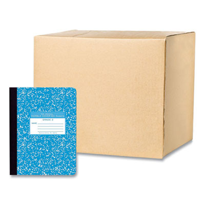 Grade School Ruled Composition Book, Grade 2 Manuscript Format, Blue Marble Cover, (80) 9.75 x 7.5 Sheets, 48/Carton