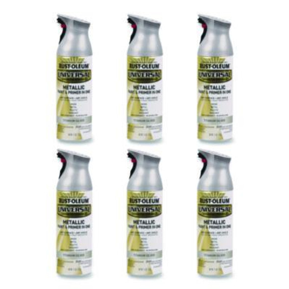 Universal Premium Spray Paint, Metallic Silver, 12 Oz Aerosol Can, 6/Carton