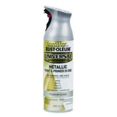 Universal Premium Spray Paint, Metallic Silver, 12 Oz Aerosol Can, 6/Carton