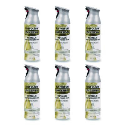 Universal Premium Spray Paint, Metallic Silver, 12 Oz Aerosol Can, 6/Carton
