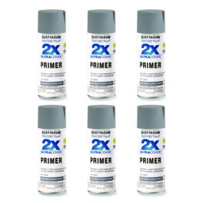 Painter's Touch 2X Ultra Cover Spray Paint, Flat Gray, 12 Oz Aerosol Can, 6/Carton