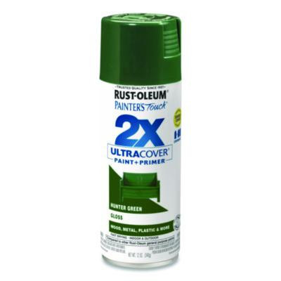 Painter's Touch 2X Ultra Cover Spray Paint, Gloss Hunter Green, 12 Oz Aerosol Can