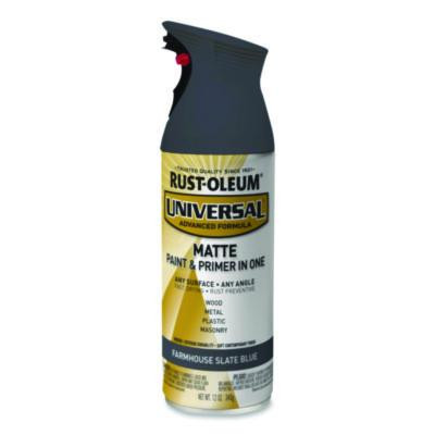 Universal Premium Spray Paint, Matte Slate Blue, 12 Oz Aerosol Can, 6/Carton