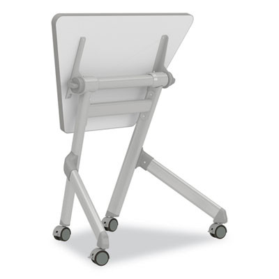 Learn Nesting Trapezoid Desk, 32.83" x 22.25" To 29.5", White/Silver