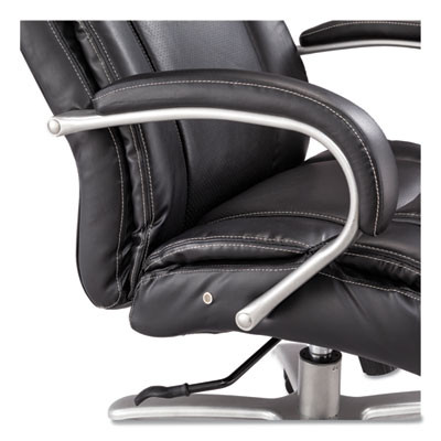 Lineage Big And Tall Mid Back Task Chair 24.5" Back, Supports 350 Lb, 19.5" To 23.25" Seat Height, Black Seat, Chrome Base