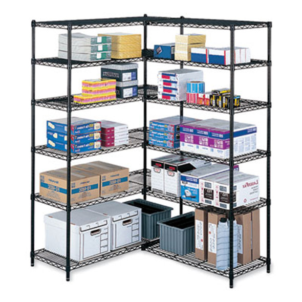 Industrial Extra Shelf Pack, 36w x 18d x 1.5h Steel. Black, 2/Pack