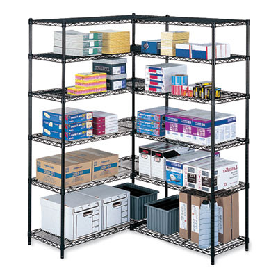 Industrial Extra Shelf Pack, 36w x 18d x 1.5h Steel. Black, 2/Pack